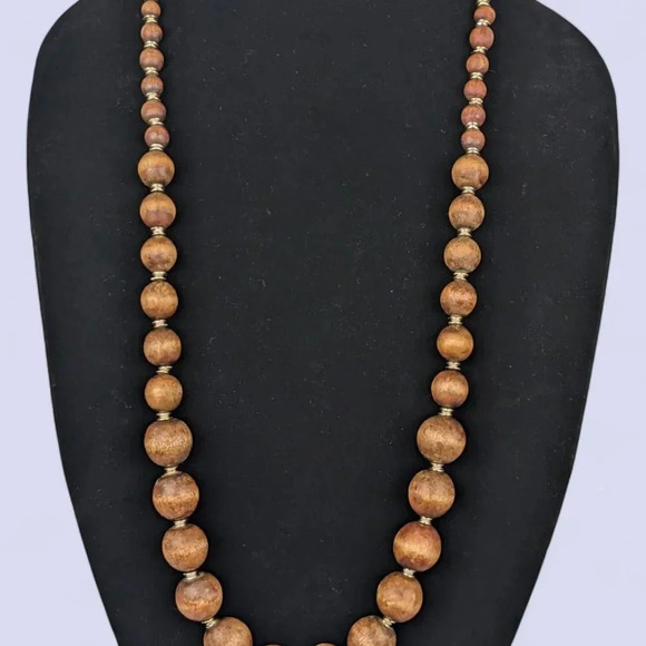 (2/$20) Vintage Wooden Beaded Necklace - Picture 3 of 6